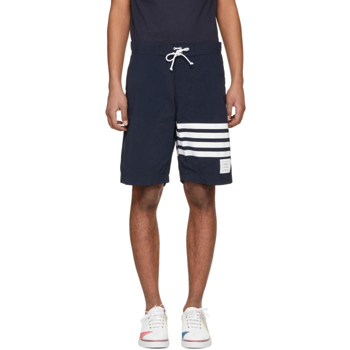 Photo: Thom Browne Navy Four Bar Board Shorts