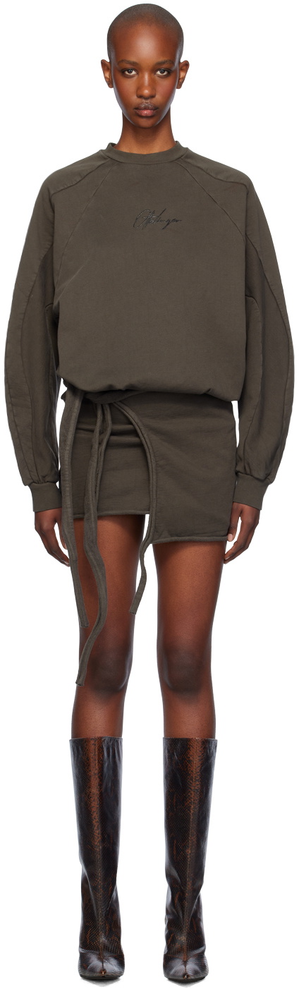 Ottolinger Brown Drape Jersey Minidress