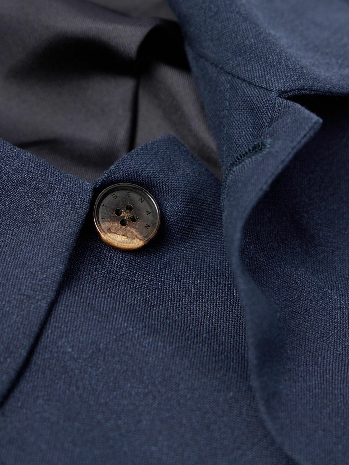 UMIT BENAN - Jerome Linen and Wool-Blend Overshirt - Blue