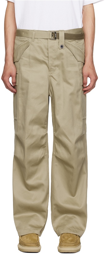 Photo: sacai Beige Belted Cargo Pants