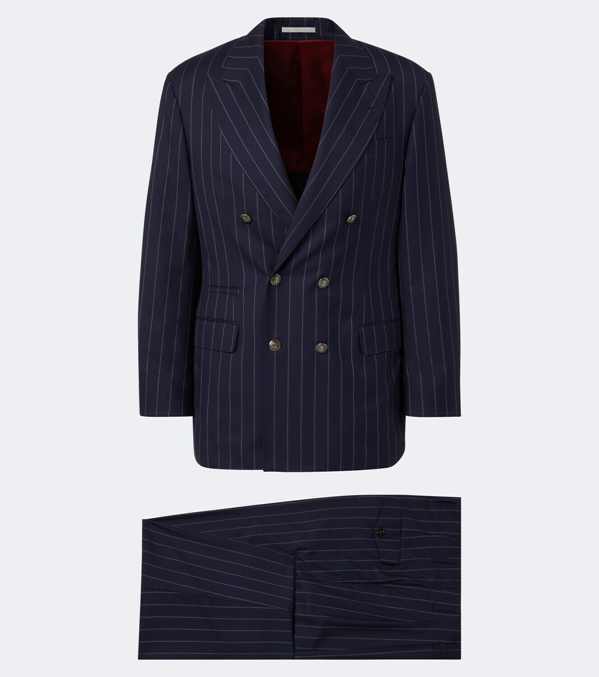 Brunello Cucinelli Chalk stripe virgin wool suit
