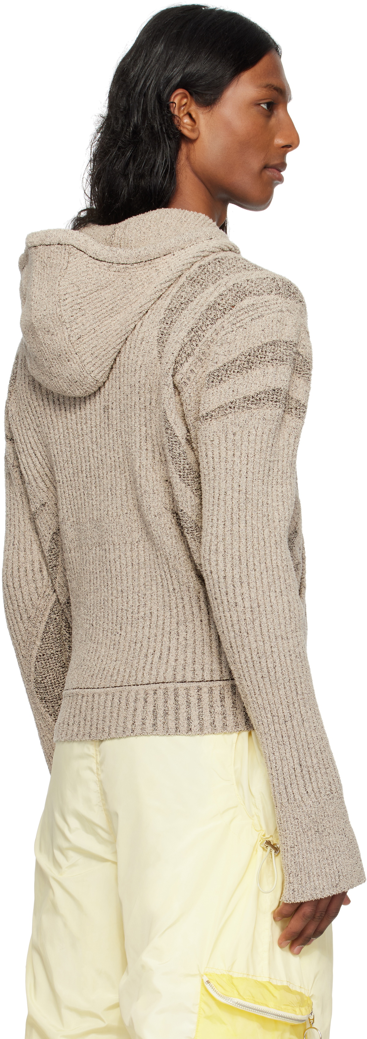 Charlie Constantinou Beige & Brown Knit Zip Hoodie