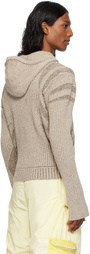 Charlie Constantinou Beige & Brown Knit Zip Hoodie