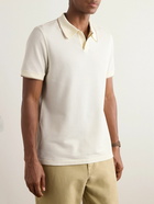 Dunhill - Cotton and Silk-Blend Piqué Polo Shirt - Neutrals