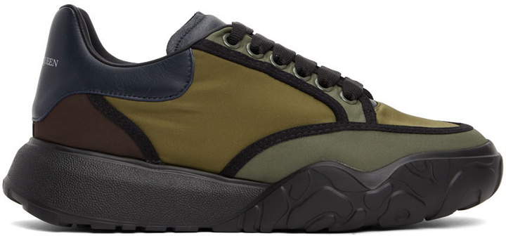 Photo: Alexander McQueen Khaki & Burgundy Court Sneakers