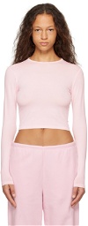 SKIMS Pink New Vintage Cropped Long Sleeve T-Shirt