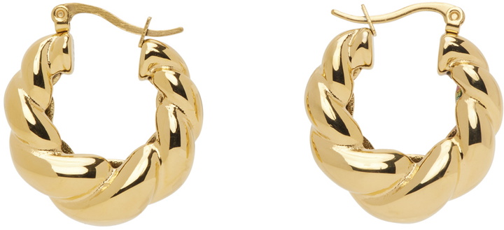 Photo: Sporty & Rich Gold Braided Hoop Earrings