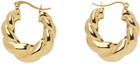 Sporty & Rich Gold Braided Hoop Earrings
