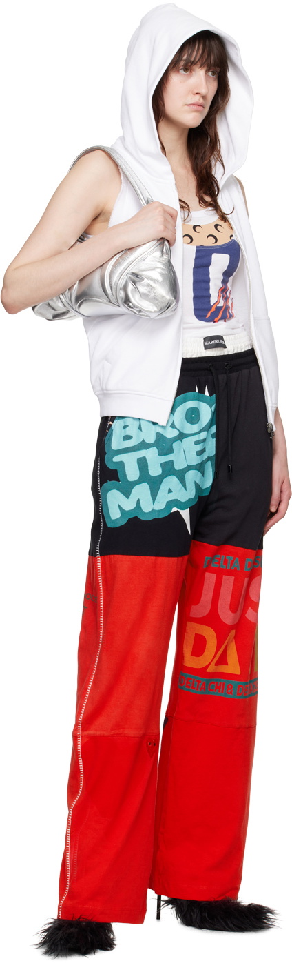 Marine Serre Red & Black Regenerated Graphic Lounge Pants
