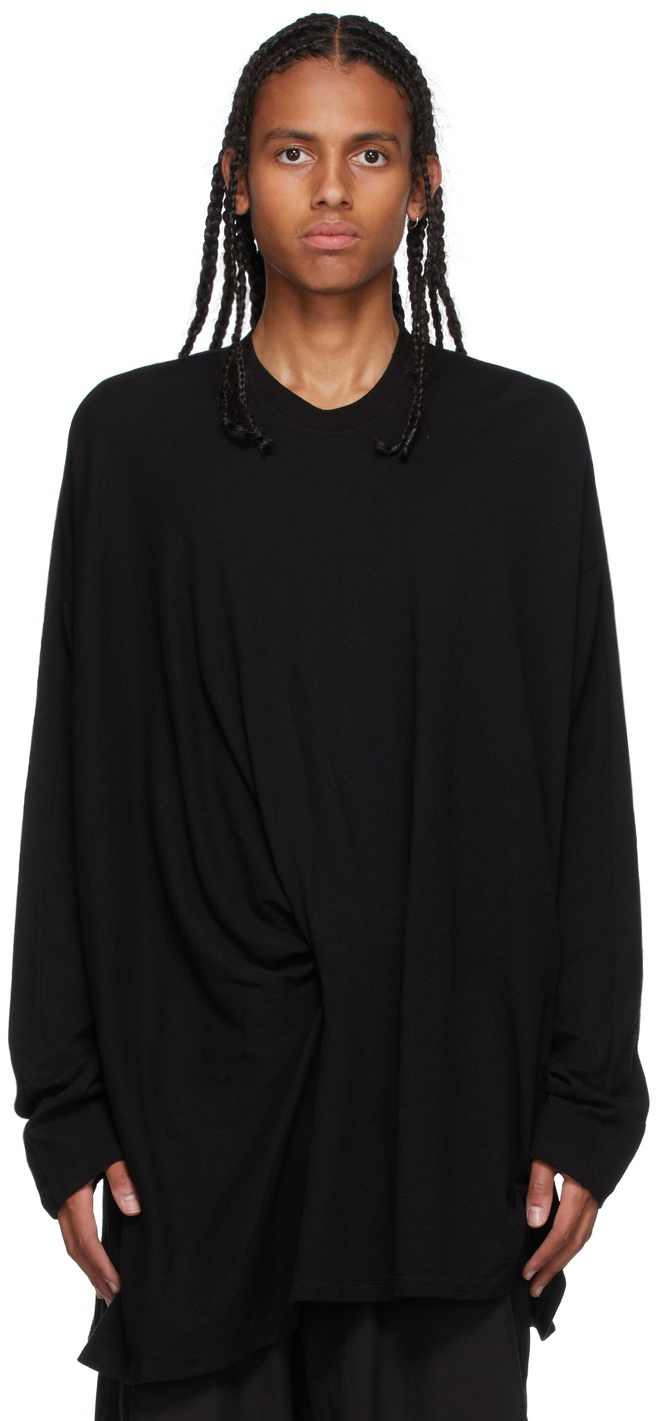 Julius Black Tucked Long Sleeve T-Shirt Julius