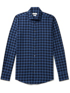 Richard James - Checked Herringbone Cotton and Wool-Blend Shirt - Blue