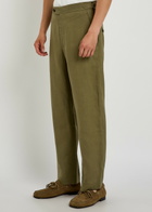 Bode Straight-leg Linen Trousers Olive