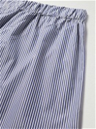 Emma Willis - Striped Cotton-Poplin Boxer Shorts - Blue