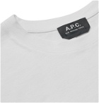 A.P.C. - Logo-Flocked Cotton-Jersey T-Shirt - White