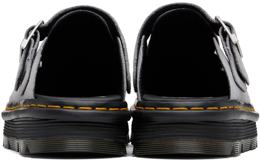 Dr. Martens Gray Zebzag Suede Slingback Platform Mules Dr