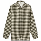 Officine Generale Men's Officine Générale Alex Mini Check Shirt in Beige/Olive