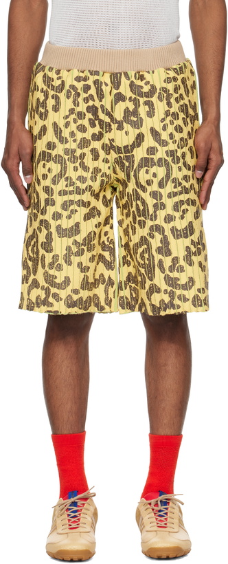 Photo: Stanley Raffington Yellow & Green Ribbed Shorts