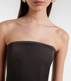 Alex Perry Draped satin crêpe bustier gown