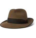 Lock & Co Hatters - Albany Grosgrain-Trimmed Wool-Felt Trilby Hat - Neutrals