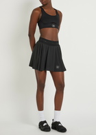 Adidas X Stella Mccartney Training Logo-print Pleated Shell Skort Black