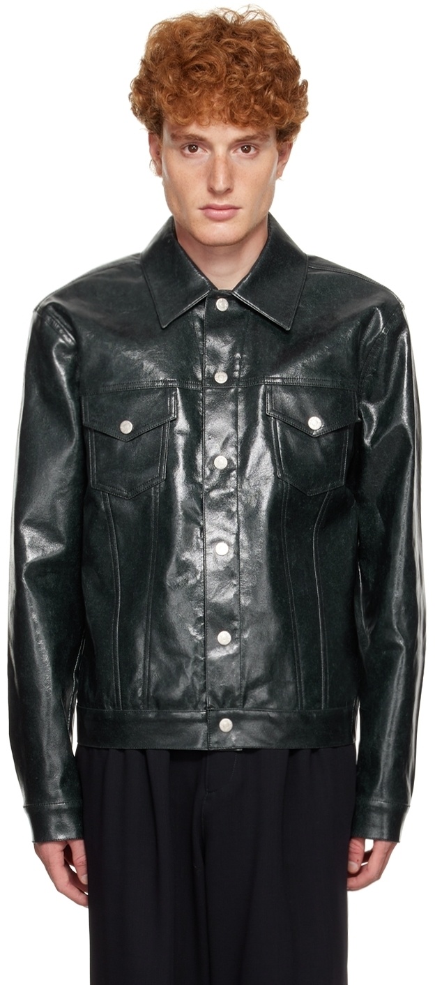 Photo: HOPE Black Blue Leather Jacket