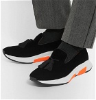 TOM FORD - Tuner Tasselled Velvet Slip-On Sneakers - Men - Black