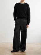 424 - Straight-Leg Distressed Striped Cotton-Jersey Sweatpants - Black