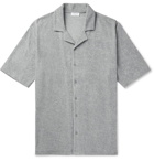 Sunspel - Camp-Collar Mélange Cotton-Terry Shirt - Gray