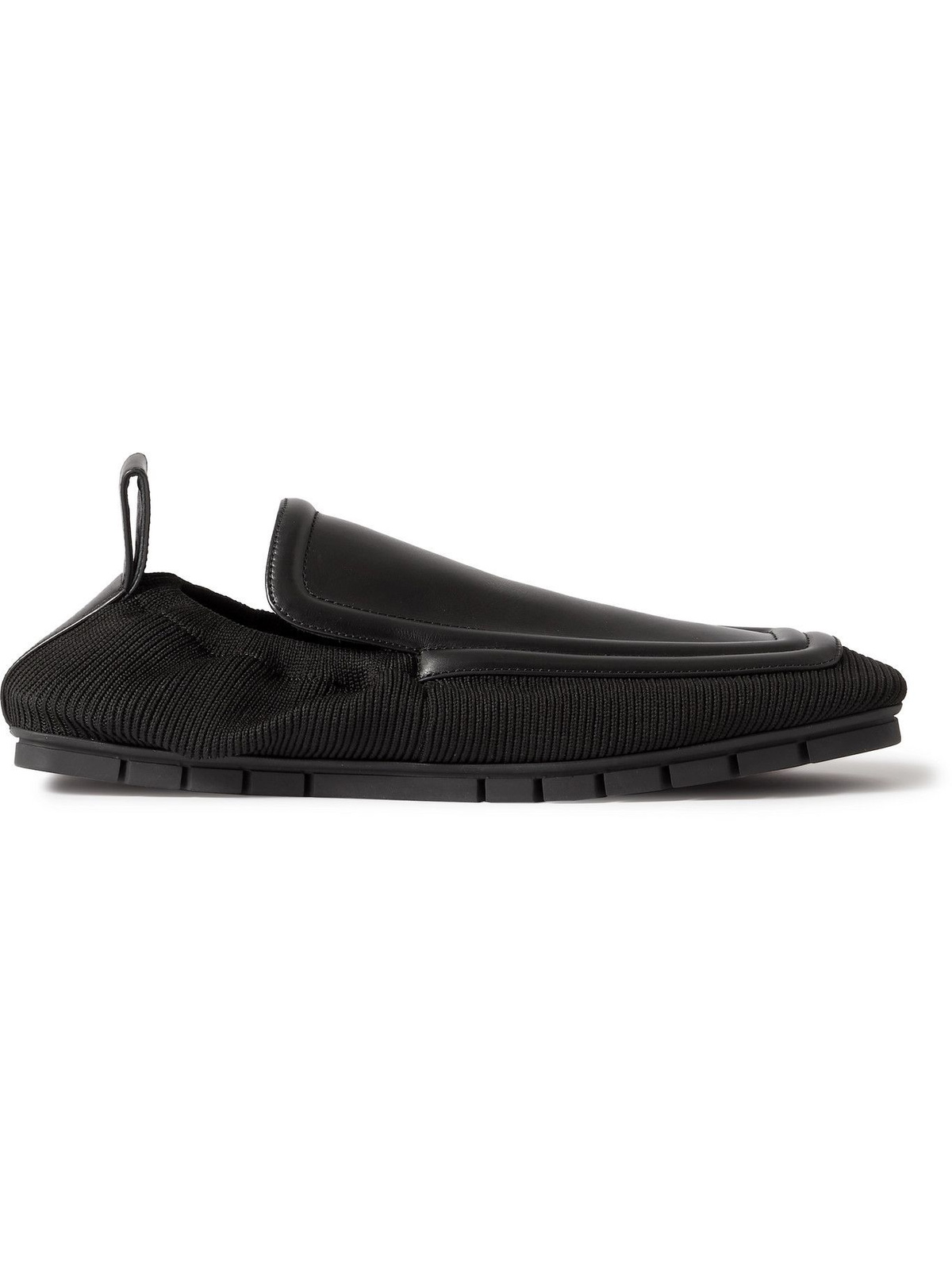 Bottega Veneta Plank Leather and Stretch-Knit Loafers BOTTEGA VENETA Astaire knotted crinkled-leather loafers  main image 4