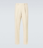 Lardini Linen, cotton, and silk straight pants