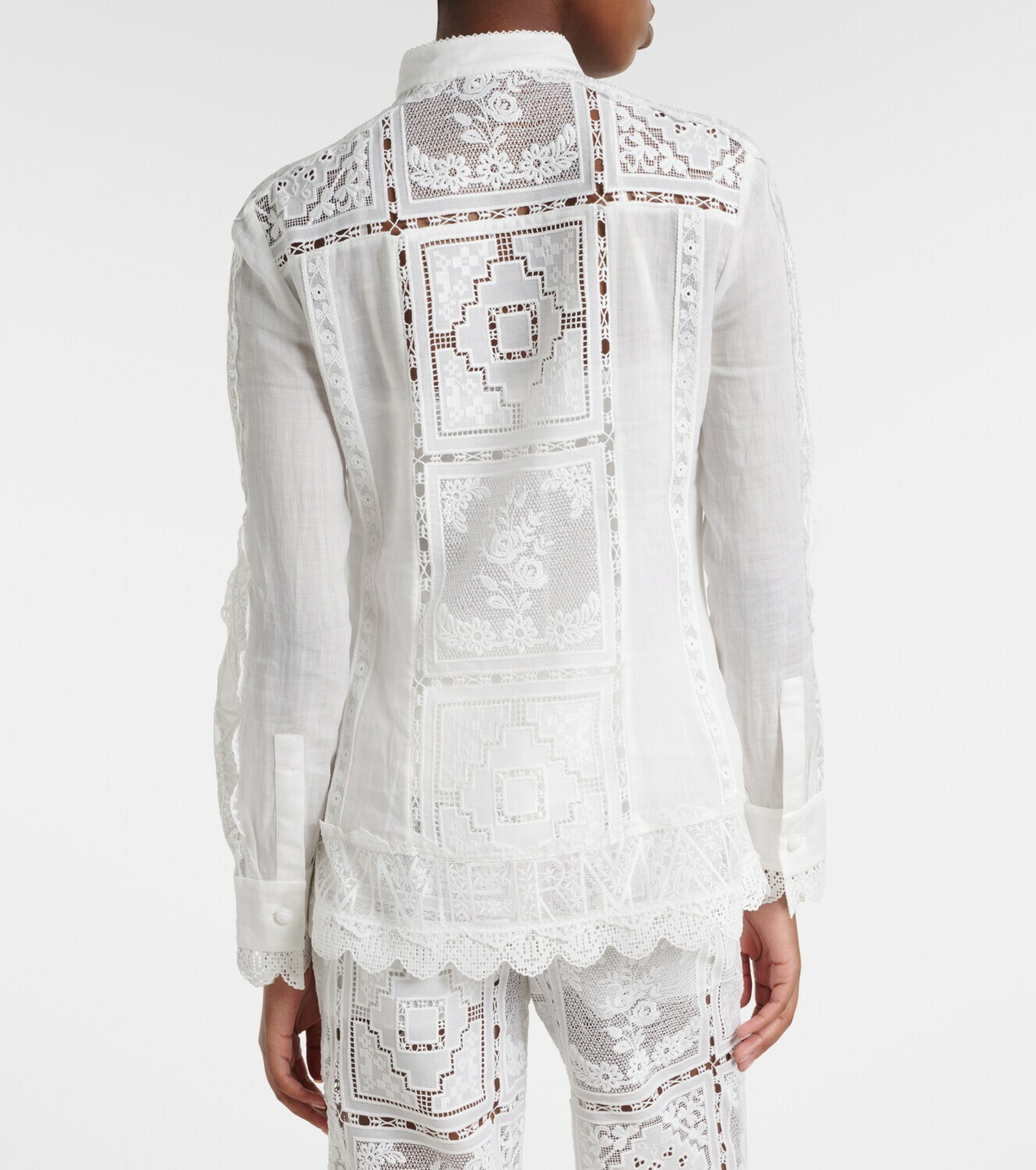 Zimmermann Floral lace ramie shirt