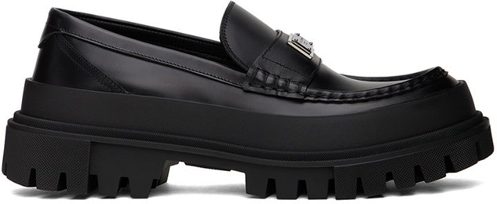Photo: Dolce & Gabbana Black Hi-Trekking Loafers