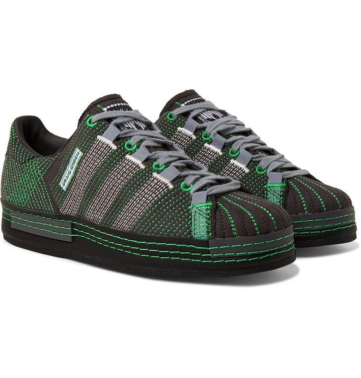 Photo: adidas Consortium - Craig Green Superstar Embroidered Faux Suede Sneakers - Black