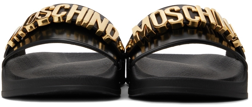 Moschino logo-print Pool Slides Black