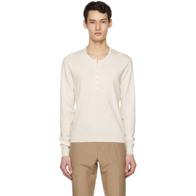 Photo: Tom Ford Off-White Marl Jersey Henley