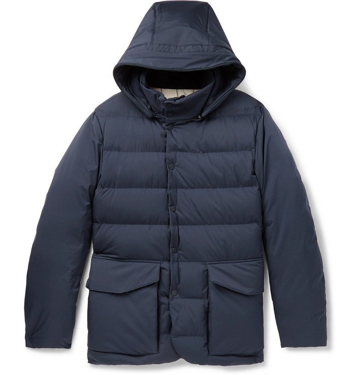 Photo: Loro Piana - Clearwater Quilted Storm System Shell Hooded Down Jacket - Men - Navy