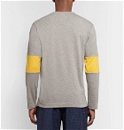 Comme des Garçons SHIRT - Slim-Fit Logo-Print Colour-Block Mélange Cotton-Jersey T-Shirt - Gray