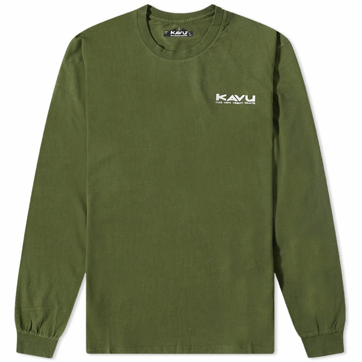 Photo: KAVU Men's Long Sleeve Etch Art T-Shirt in Green