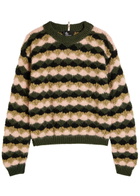 Moncler Striped Wool-blend Jumper Green