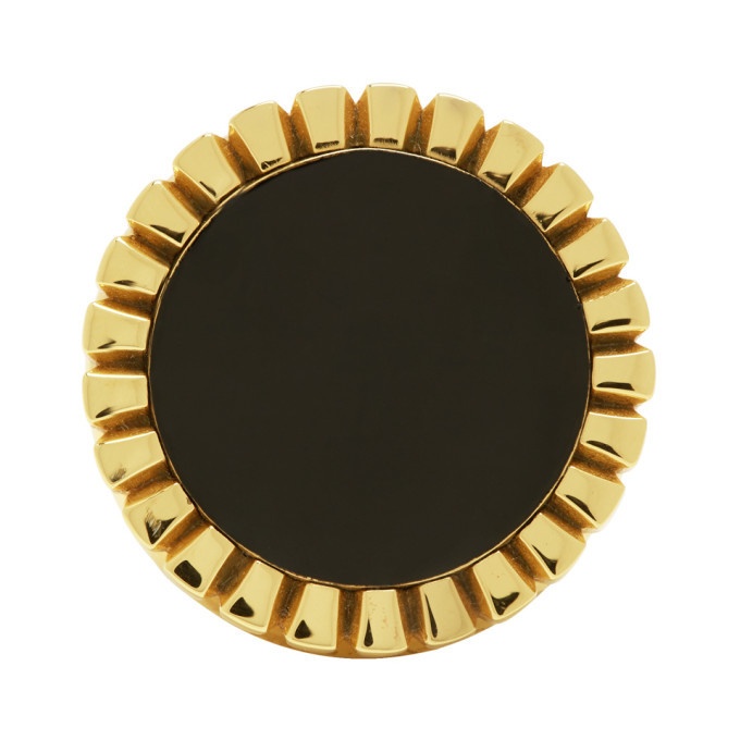 Photo: Bottega Veneta Gold and Black Signet Ring