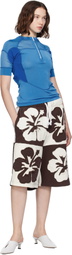 ABRA Brown & Off-White Flower Shorts