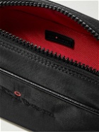 Kiton - Logo-Embroidered Leather-Trimmed Shell Wash Bag