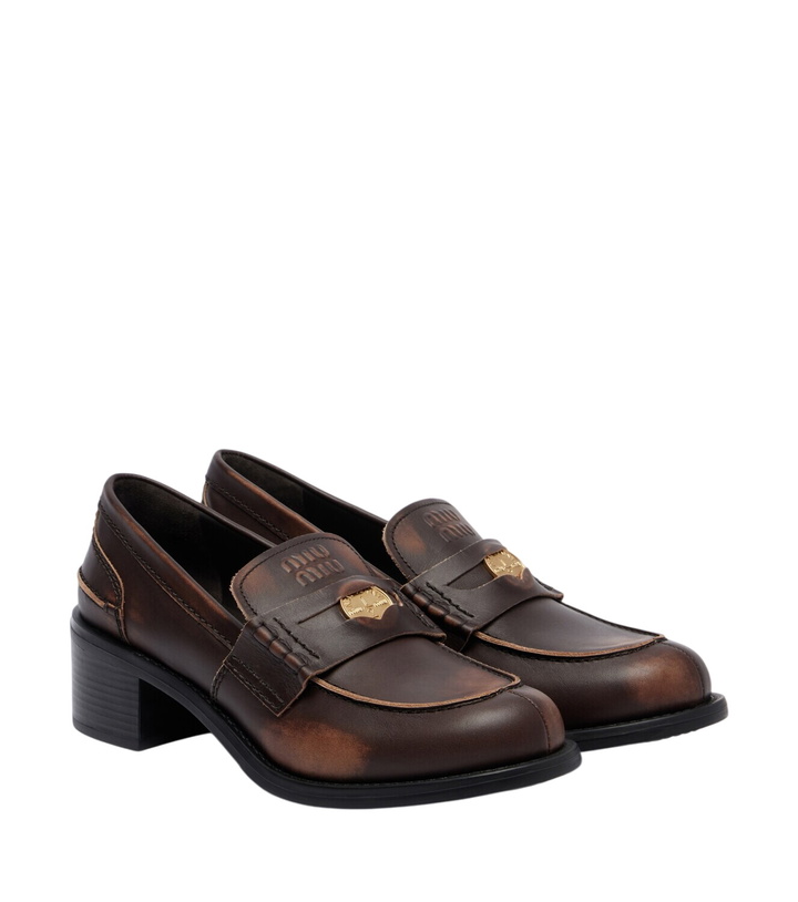 Photo: Miu Miu Decò leather loafer pumps