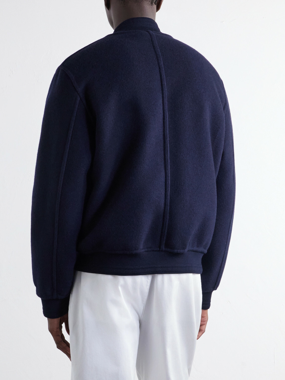Canali - Reversible Cashmere and Silk-Blend Felt Bomber Jacket - Blue