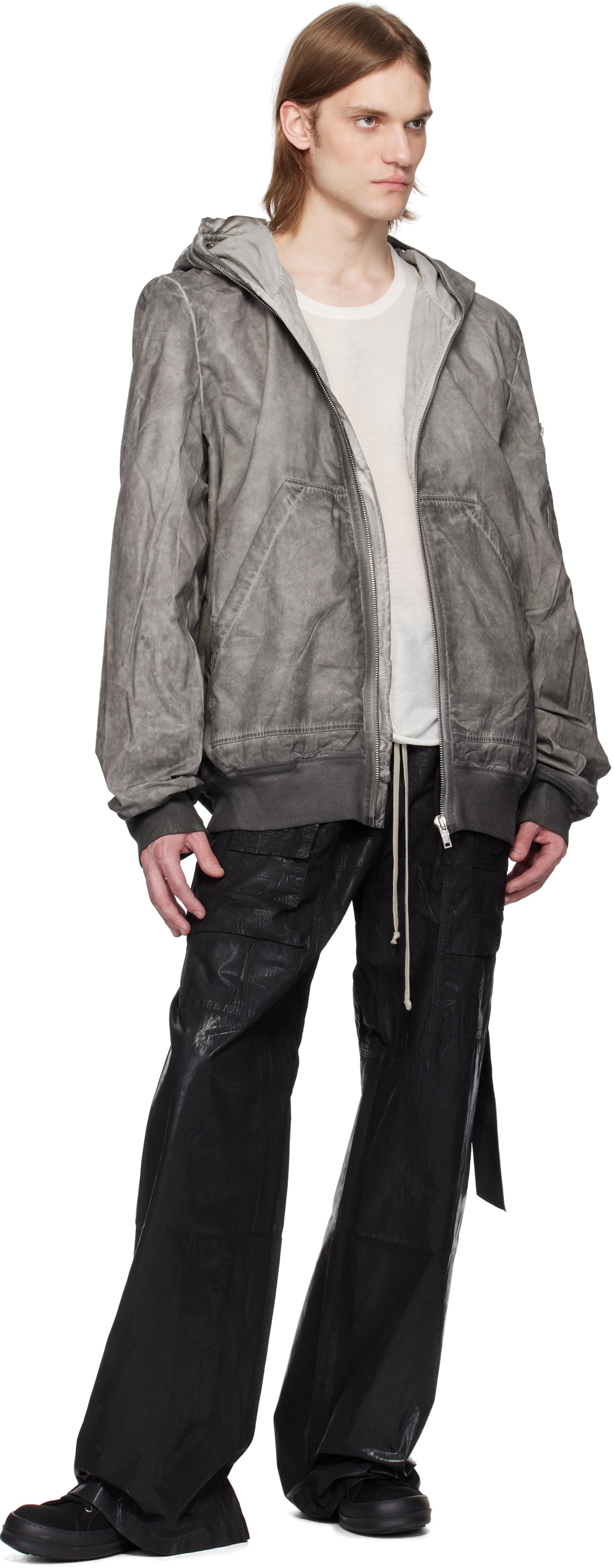 Rick Owens DRKSHDW Gray Hollywood Flight Bomber Jacket Rick