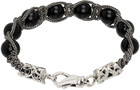 Emanuele Bicocchi Silver & Black Shamballa Bracelet