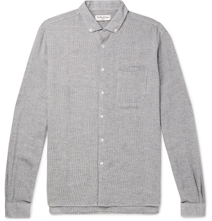 Photo: YMC - Button-Down Collar Mélange Slub Cotton-Blend Shirt - Men - Light gray