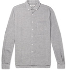 YMC - Button-Down Collar Mélange Slub Cotton-Blend Shirt - Men - Light gray