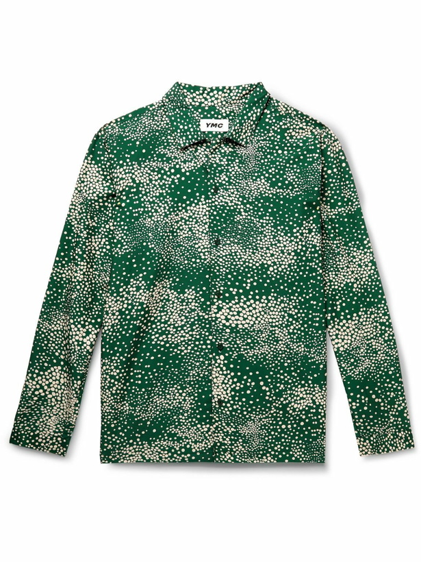 Photo: YMC - Feathers Printed Cotton and Silk-Blend Shirt - Green