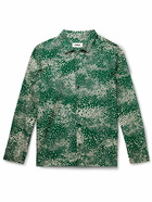 YMC - Feathers Printed Cotton and Silk-Blend Shirt - Green